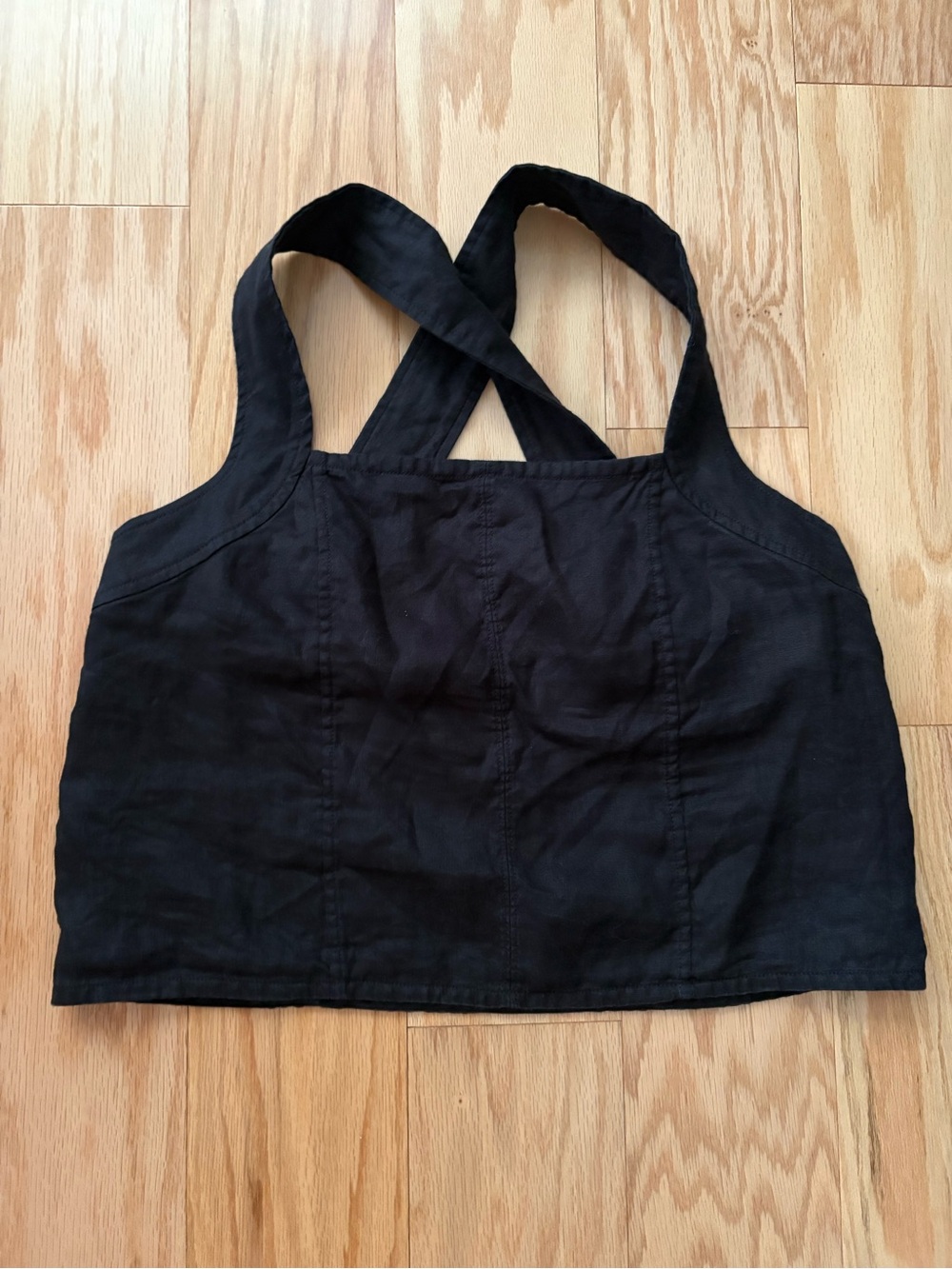 Everlane Black Cross-Back Crop Tank